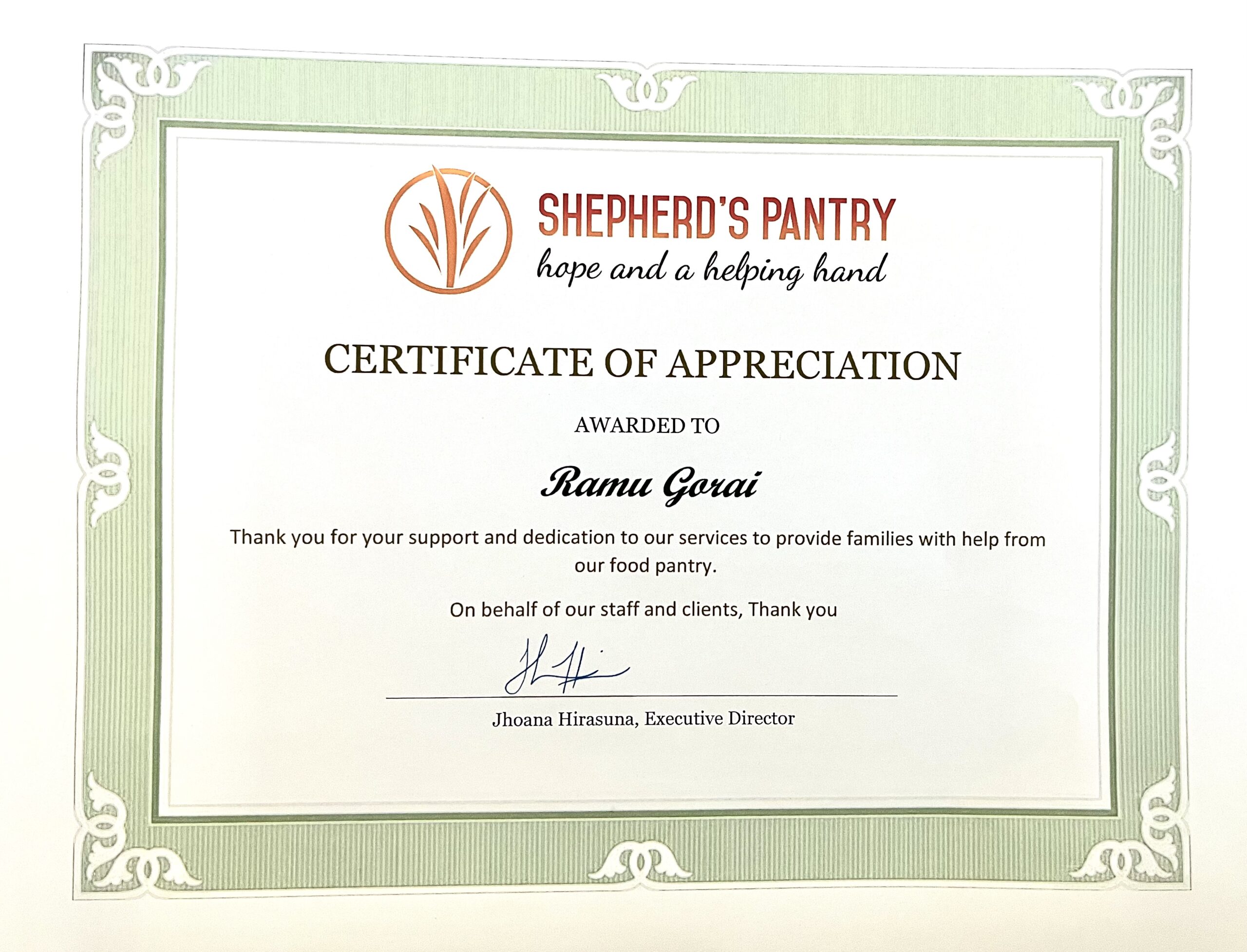 Food bank support